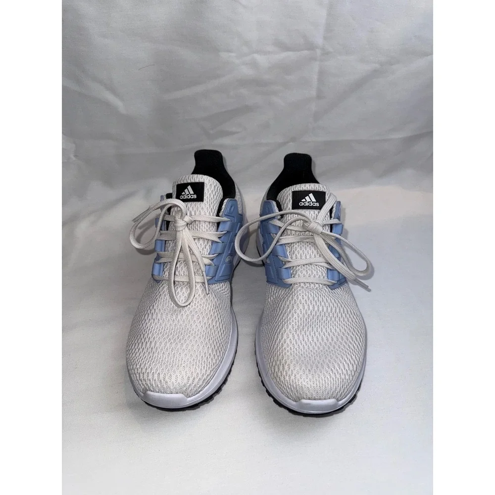 Adidas Womens Ultimashow running Shoes White Light‎ Blue Lace Up Athletic